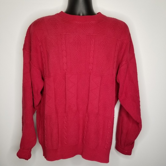 OAKTON Limited Men's Sweater‎ X-Large Red Crew Neck Long Sleeve - Picture 1 of 8
